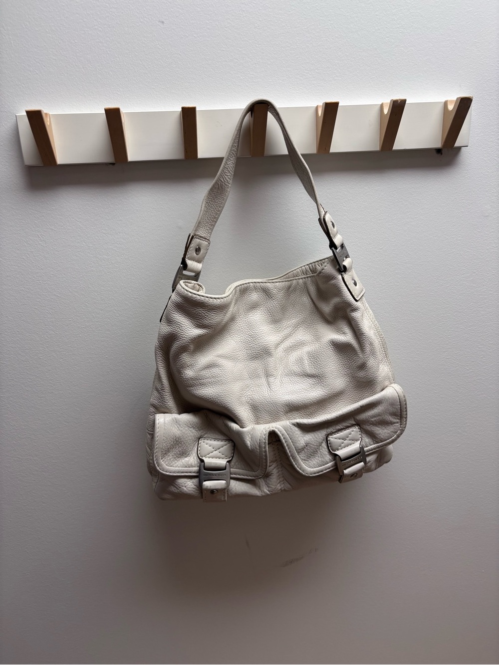 Michael Kors Cream Leather Boho Bag